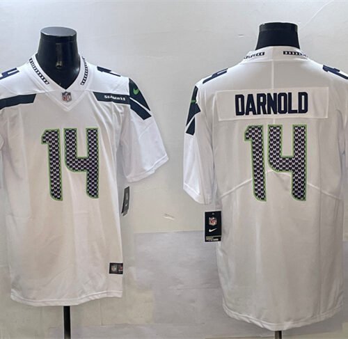 White Seattle Seahawks #14 Sam Darnold 2025 Vapor Limited Stitched Football Jersey - SSR61