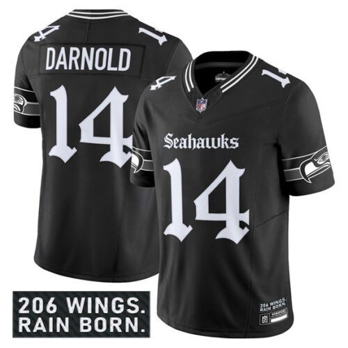 Black Seattle Seahawks #14 Sam Darnold 2025 F.U.S.E. 'Gothic Rain City Shadows Edition' Vapor Limited Stitched Football Jersey - SSR60